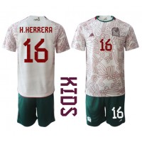 Mexiko Hector Herrera #16 Auswärts Trikotsatz Kinder WM 2022 Kurzarm (+ Kurze Hosen)